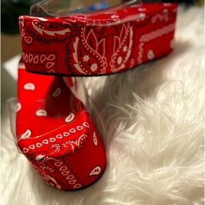 Platform Red Bandanna Sandals